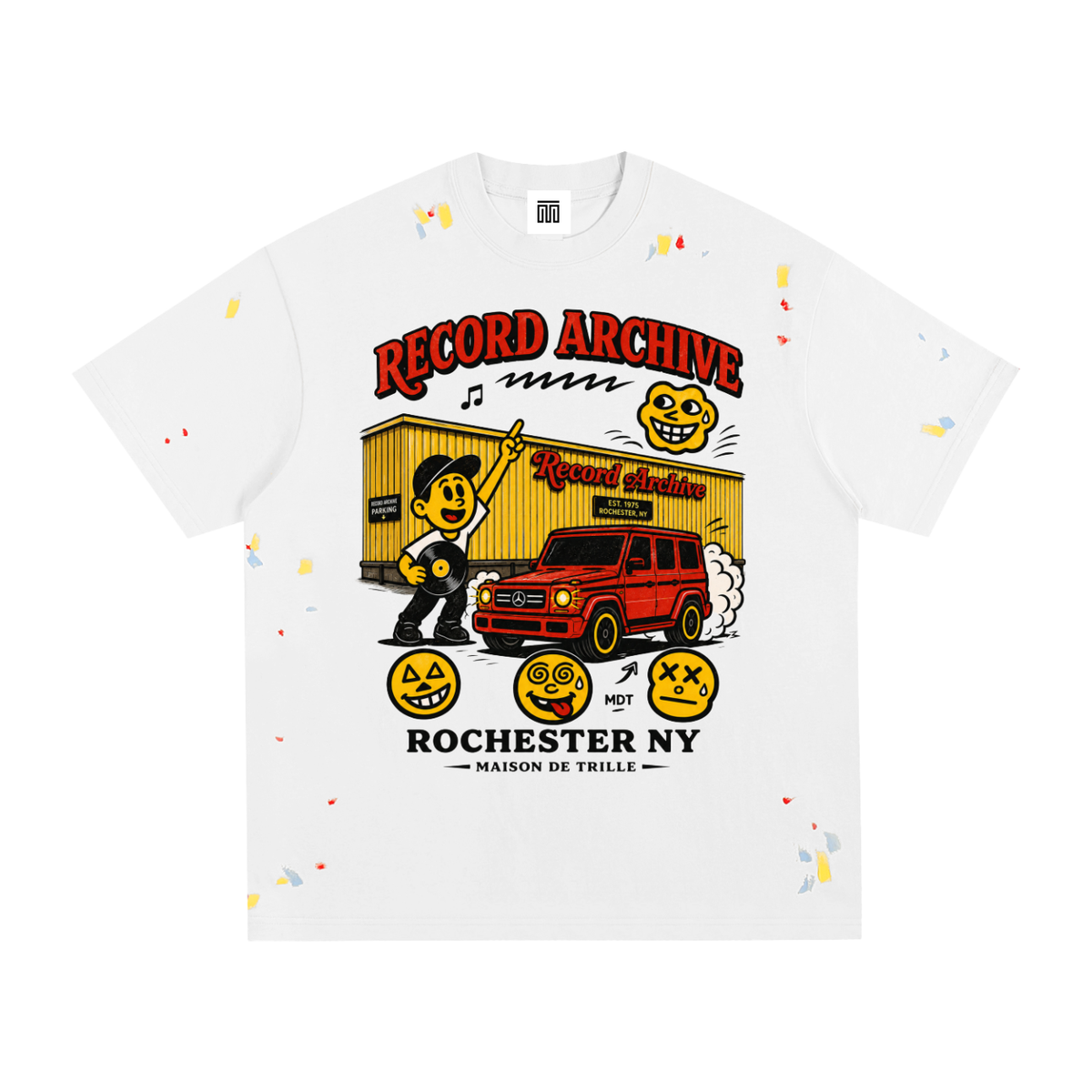 Maison De Trille x Record Archive Paint Splatter T-Shirt